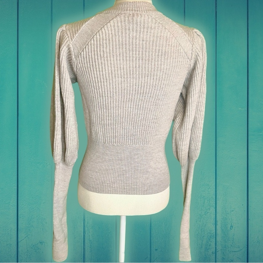 Veronica Beard ‘Jude’ 100% Wool Gray Sweater with Jeweled Accents Size Small - Picture 15 of 16